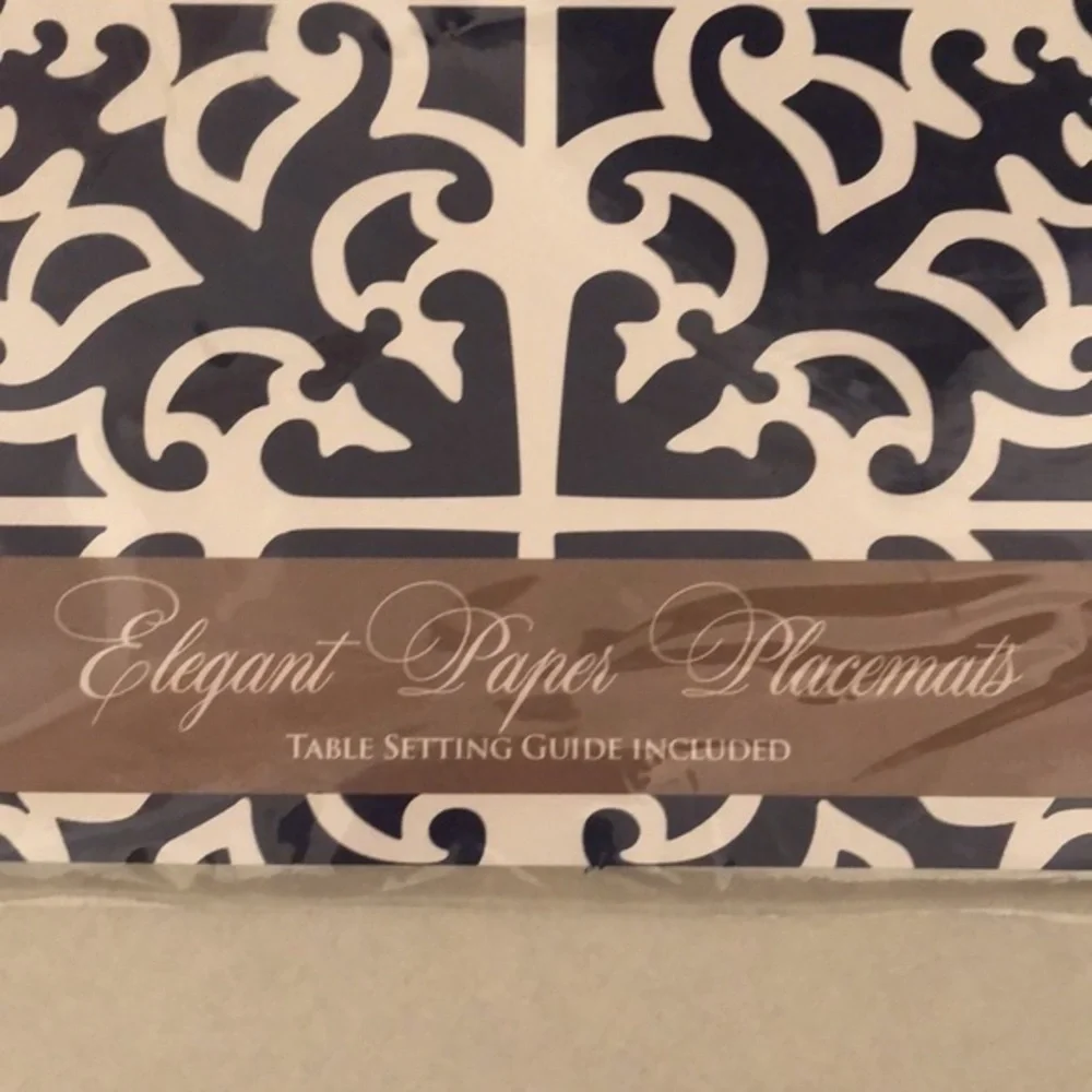 Elegant Williamsburg blue and white deluxe paper placemats 23 total